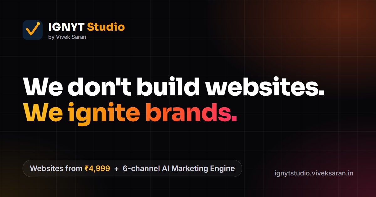 IGNYT Studio by Vivek Saran - websites and marketing engine